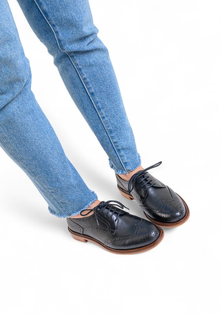 SAPATO ATERRIZA OXFORD FEMININO COURO PRETO
