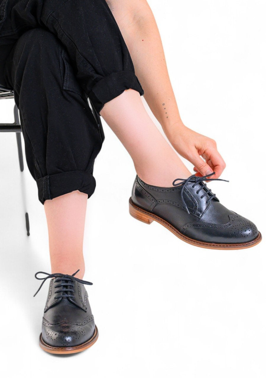SAPATO ATERRIZA OXFORD FEMININO COURO PRETO