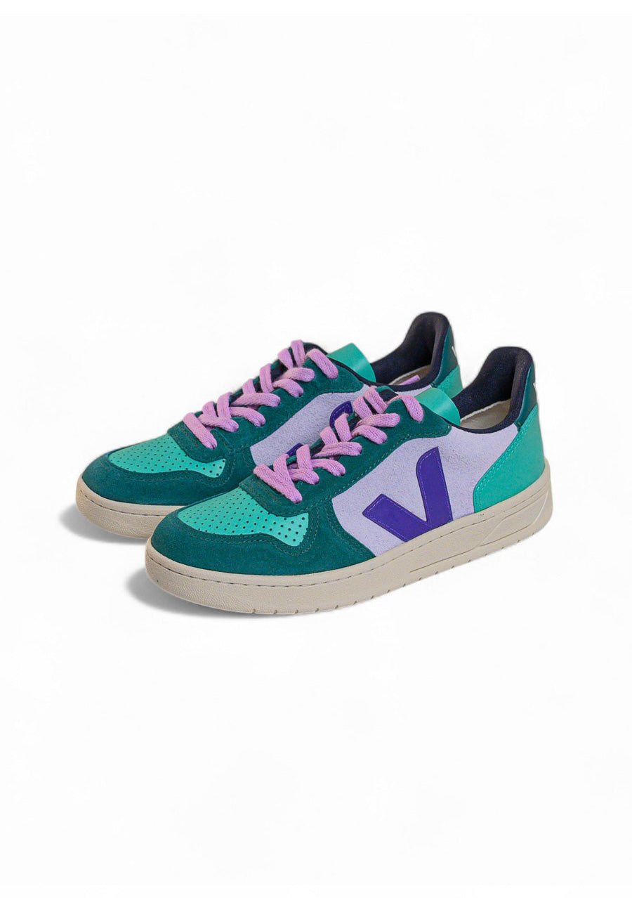 TÊNIS VEJA V-10 SUEDE MULTICO SWAN PURPLE PIERRE