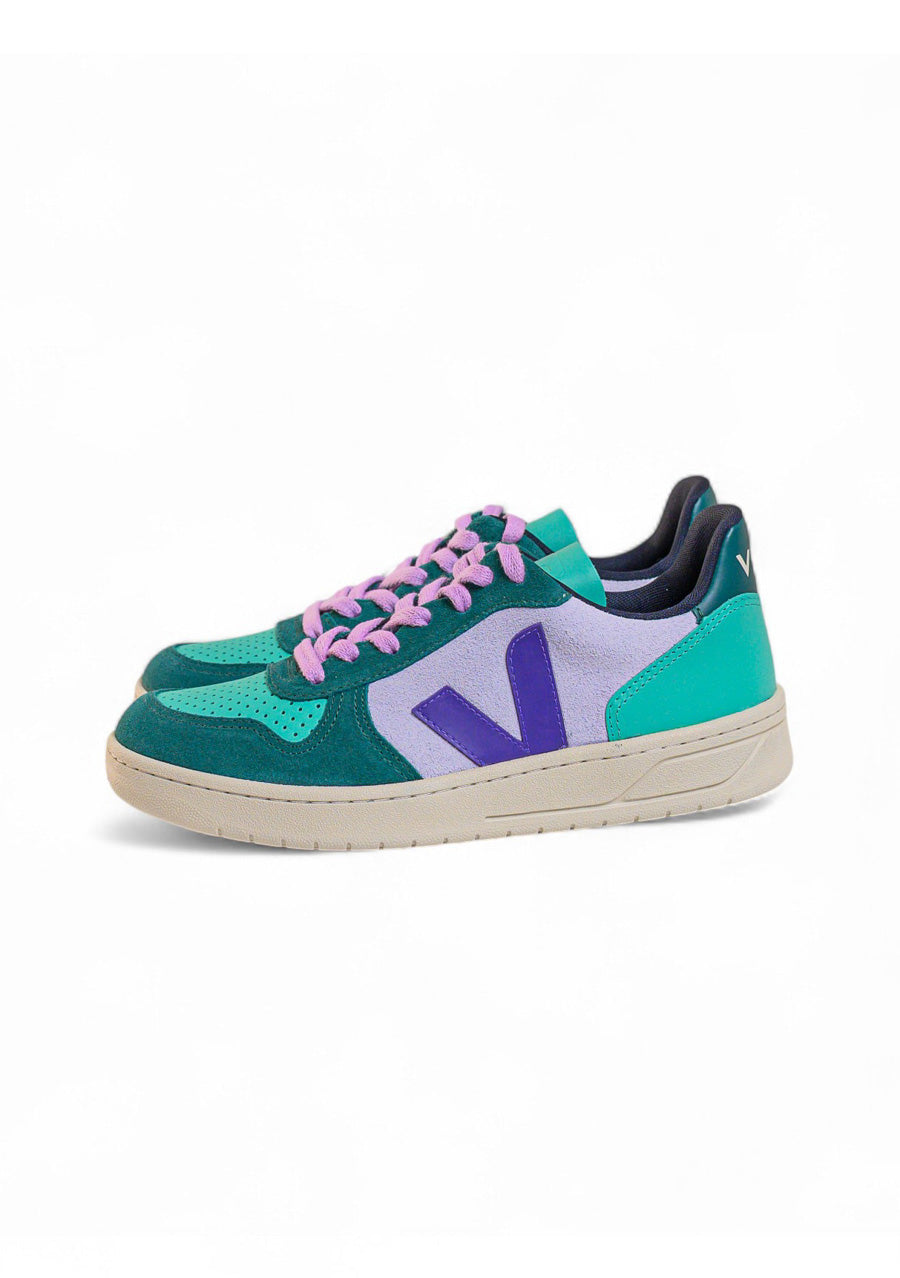 TÊNIS VEJA V-10 SUEDE MULTICO SWAN PURPLE PIERRE