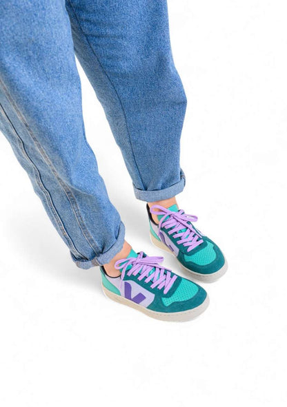TÊNIS VEJA V-10 SUEDE MULTICO SWAN PURPLE PIERRE