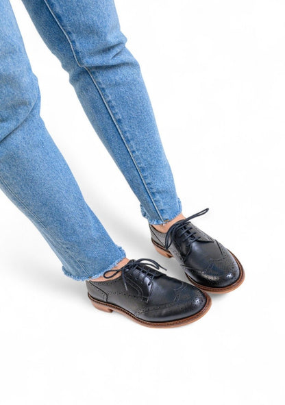 SAPATO ATERRIZA OXFORD FEMININO COURO PRETO