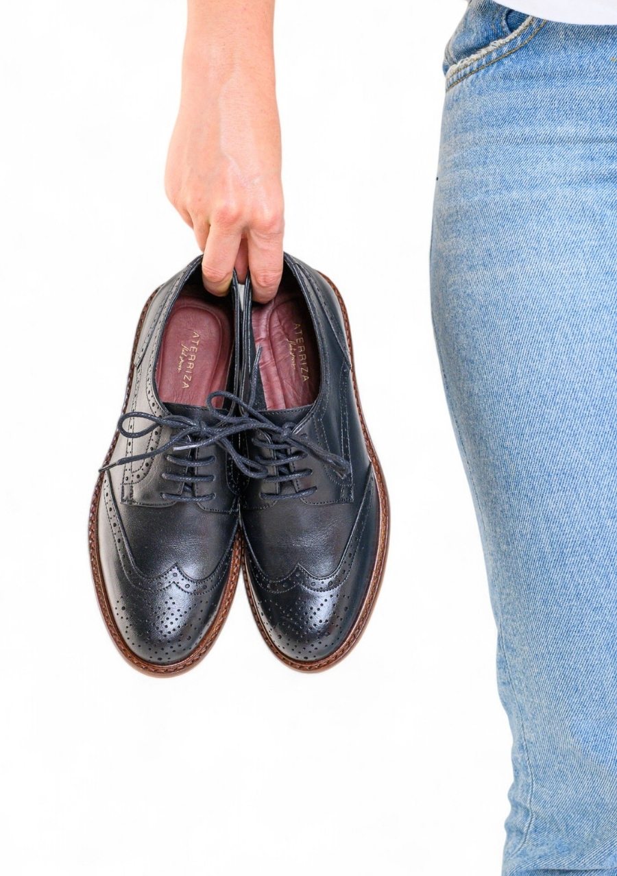 SAPATO ATERRIZA OXFORD FEMININO COURO PRETO