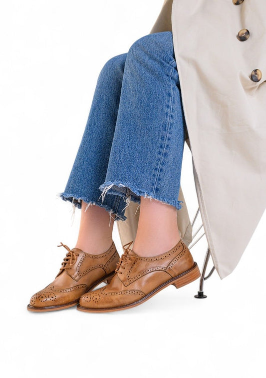 SAPATO ATERRIZA OXFORD FEMININO COURO CARAMELO