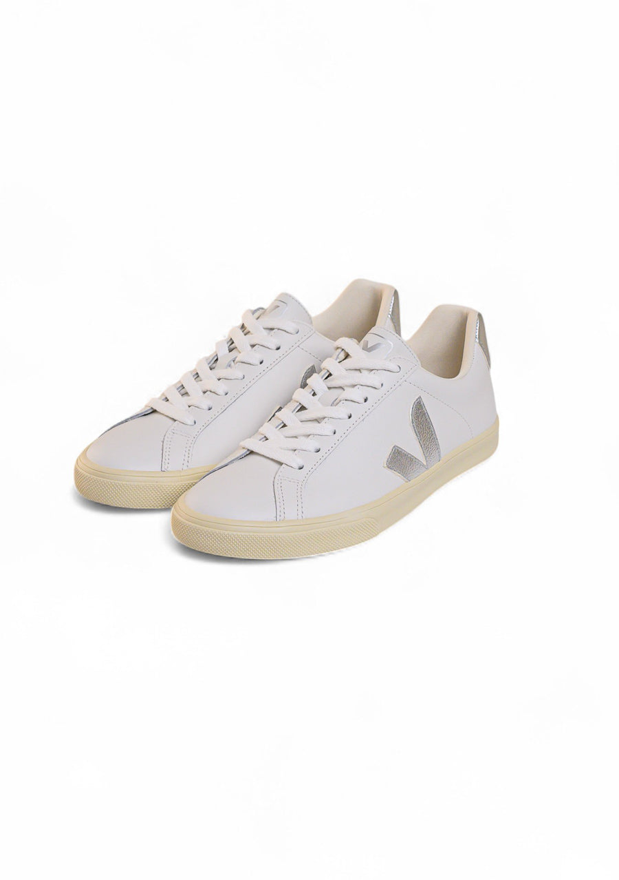 TÊNIS VEJA ESPLAR LOGO LEATHER WHITE SILVER
