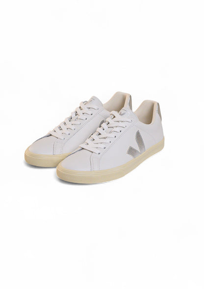 TÊNIS VEJA ESPLAR LOGO LEATHER WHITE SILVER
