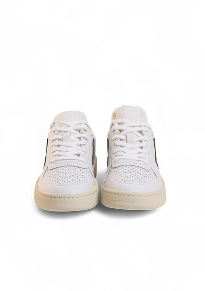 TÊNIS VEJA V-10 LEATHER EXTRA WHITE BLACK